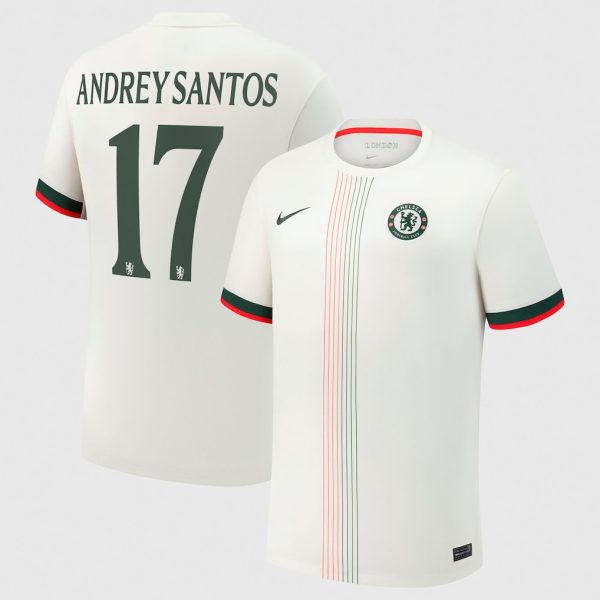 Chelsea Cup Nike Away Stadium Shirt 2025-26 with Andrey Santos 17 printing