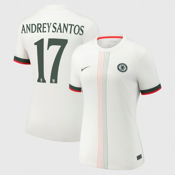 Chelsea Cup Nike Away Stadium Shirt 2025-26 - Womens with Andrey Santos 17 printing