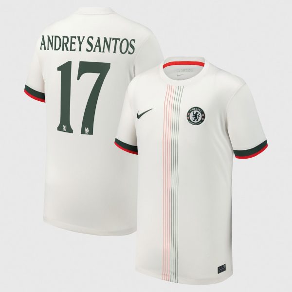 Chelsea Cup Nike Away Stadium Shirt 2025-26 - Youth with Andrey Santos 17 printing