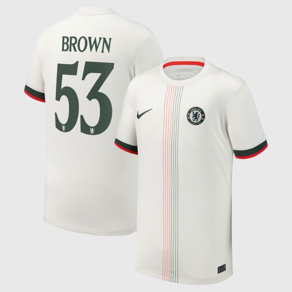 Chelsea Cup Nike Away Stadium Shirt 2025-26 - Youth with Brown 53 printing