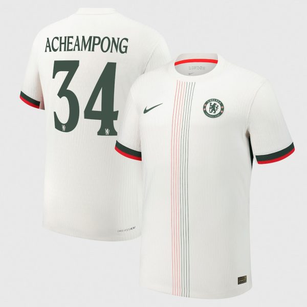 Chelsea Cup Nike Dri-Fit Adv Away Match Shirt 2025-26 with Acheampong 34 printing