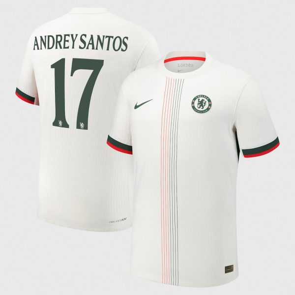 Chelsea Cup Nike Dri-Fit Adv Away Match Shirt 2025-26 with Andrey Santos 17 printing