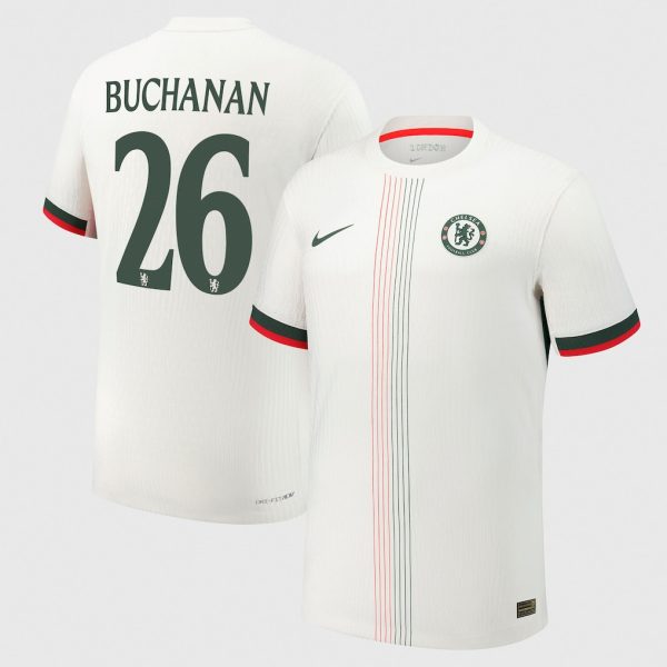 Chelsea Cup Nike Dri Fit Adv Away Match Shirt 2025-26 with Buchanan 26 printing