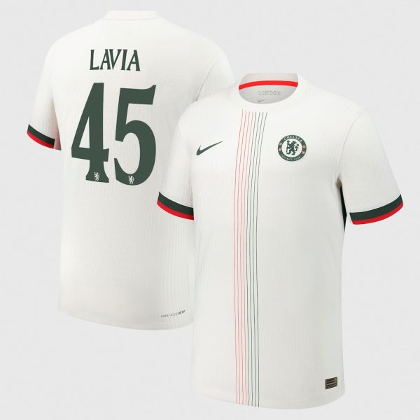 Chelsea Cup Nike Dri-Fit Adv Away Match Shirt 2025-26 with Lavia 45 printing