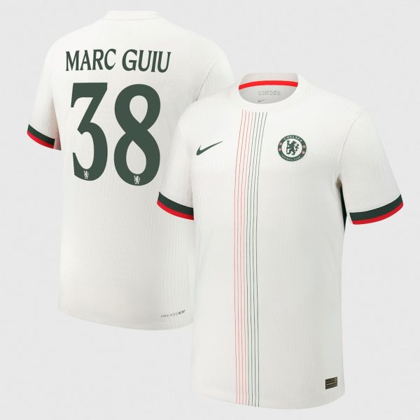 Chelsea Cup Nike Dri-Fit Adv Away Match Shirt 2025-26 with Marc Guiu 38 printing