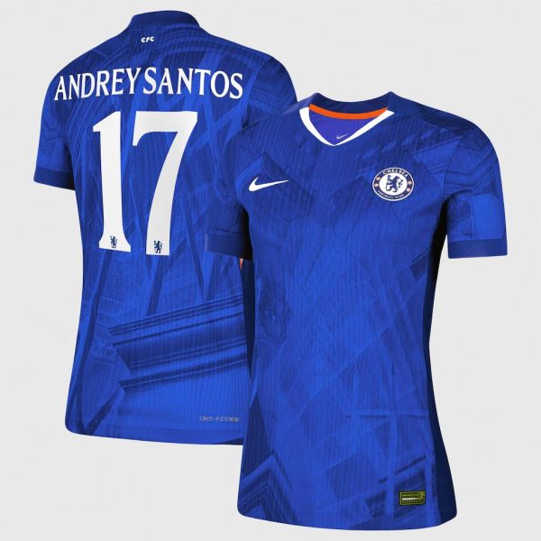 Chelsea Cup Nike Dri-FIT ADV Home Match Shirt 2025-26 - Womens with Andrey Santos 17 printing