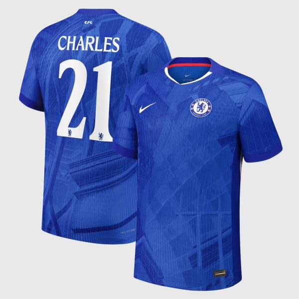 Chelsea Cup Nike Dri-FIT ADV Home Match Shirt 2025-26 - Youth with Charles 21 printing