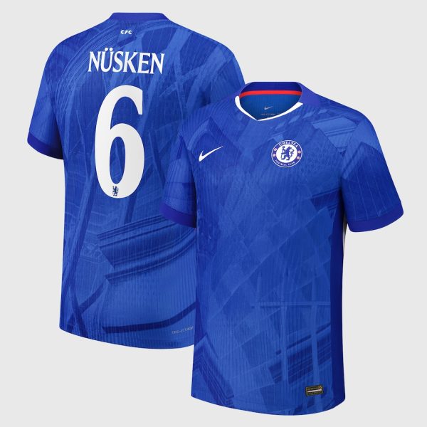 Chelsea Cup Nike Dri-FIT ADV Home Match Shirt 2025-26 - Youth with Nüsken 6 printing