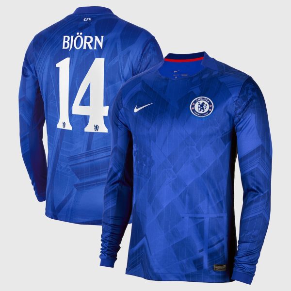Chelsea Cup Nike Home Stadium Long Sleeve Shirt 2025-26 with Björn 14 printing