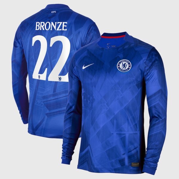 Chelsea Cup Nike Home Stadium Long Sleeve Shirt 2025-26 with Bronze 22 printing