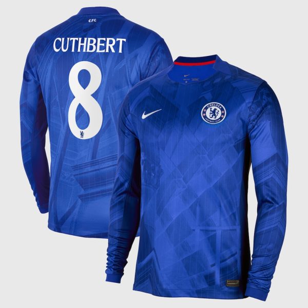 Chelsea Cup Nike Home Stadium Long Sleeve Shirt 2025-26 with Cuthbert 8 printing