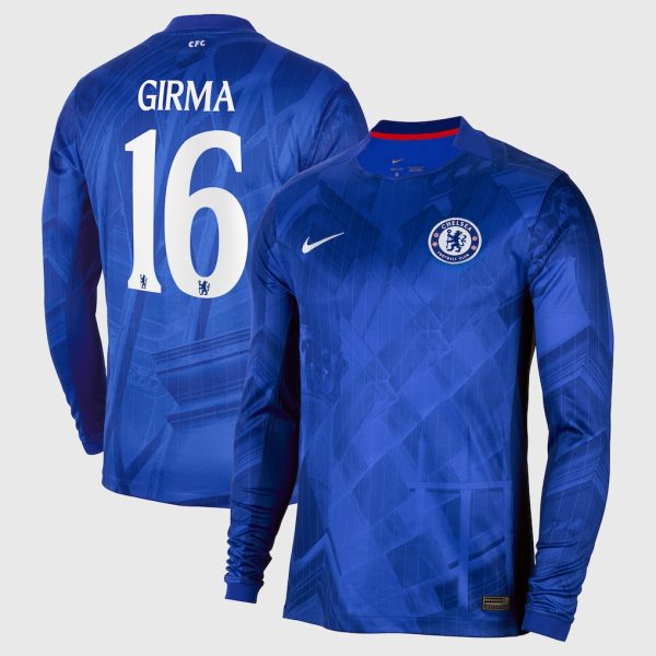 Chelsea Cup Nike Home Stadium Long Sleeve Shirt 2025-26 with Girma 16 printing