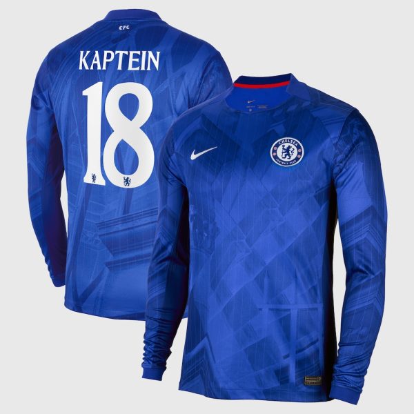 Chelsea Cup Nike Home Stadium Long Sleeve Shirt 2025-26 with Kaptein 18 printing
