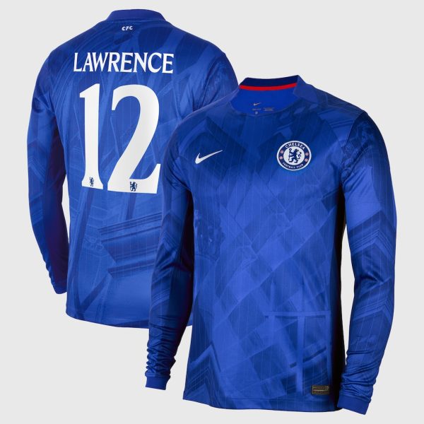 Chelsea Cup Nike Home Stadium Long Sleeve Shirt 2025-26 with Lawrence 12 printing