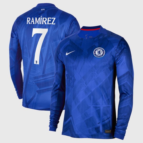 Chelsea Cup Nike Home Stadium Long Sleeve Shirt 2025-26 with Ramírez 7 printing