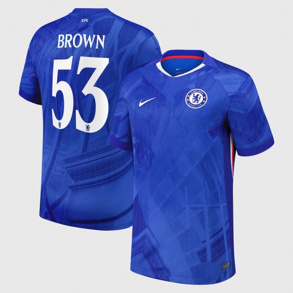 Chelsea Cup Nike Home Stadium Shirt 2025-26 with Brown 53 printing