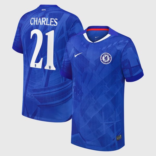Chelsea Cup Nike Home Stadium Shirt 2025-26 - Youth with Charles 21 printing