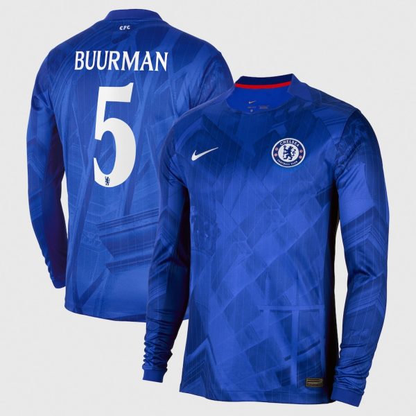 Chelsea Cup Nike Stadium Home Long Sleeve Shirt 2025-26 with Buurman 5 printing