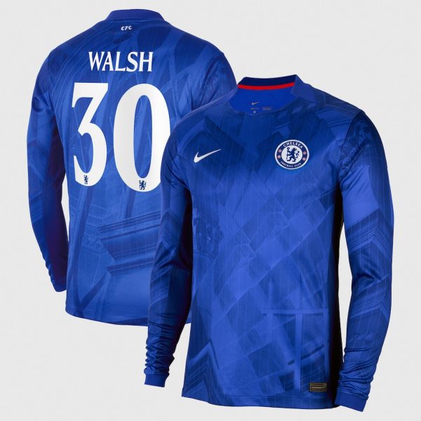 Chelsea Cup Nike Stadium Home Long Sleeve Shirt 2025-26 with Walsh 30 printing