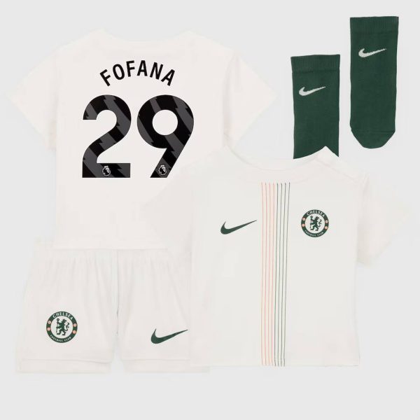 Chelsea Nike Away Stadium MiniKit 2025-26 - Infants with Fofana 29 printing