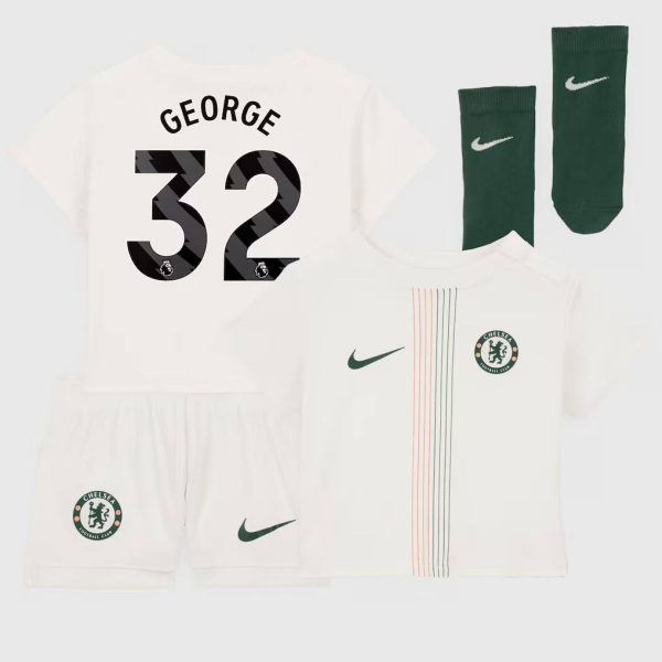 Chelsea Nike Away Stadium MiniKit 2025-26 - Infants with George 32 printing