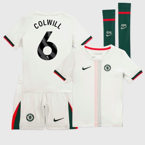 Chelsea Nike Away Stadium MiniKit 2025-26 - Little Youth with Colwill 6 printing