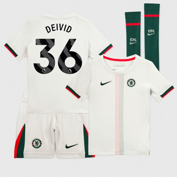 Chelsea Nike Away Stadium MiniKit 2025-26 - Little Youth with Deivid 36 printing