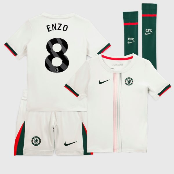 Chelsea Nike Away Stadium MiniKit 2025-26 - Little Youth with Enzo 8 printing