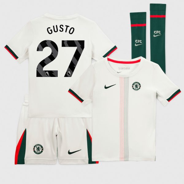 Chelsea Nike Away Stadium MiniKit 2025-26 - Little Youth with Gusto 27 printing