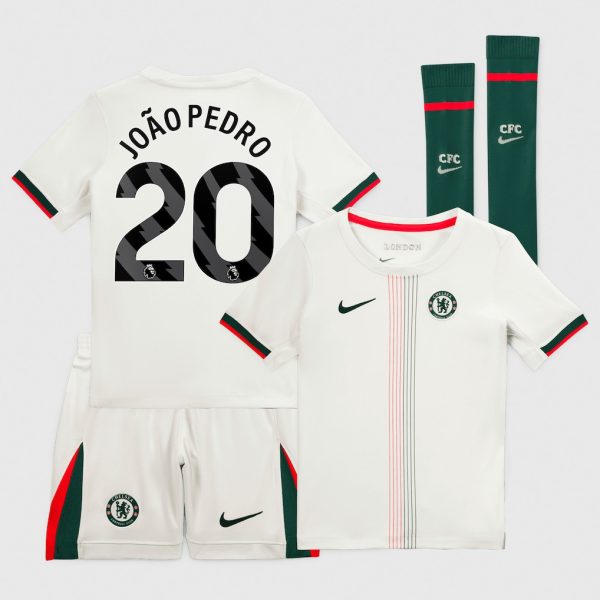 Chelsea Nike Away Stadium MiniKit 2025-26 - Little Youth with João Pedro 20 printing