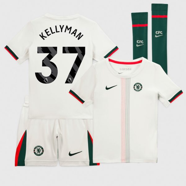 Chelsea Nike Away Stadium MiniKit 2025-26 - Little Youth with Kellyman 37 printing