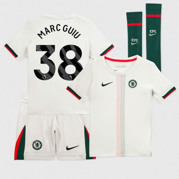Chelsea Nike Away Stadium MiniKit 2025-26 - Little Youth with Marc Guiu 38 printing