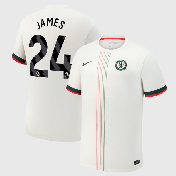 Chelsea Nike Away Stadium Shirt 2025-26 with James 24 printing