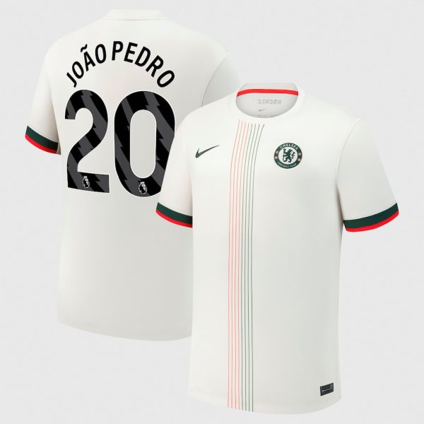 Chelsea Nike Away Stadium Shirt 2025-26 with João Pedro 20 printing