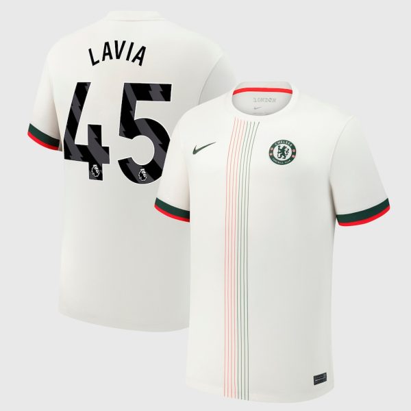 Chelsea Nike Away Stadium Shirt 2025-26 with Lavia 45 printing