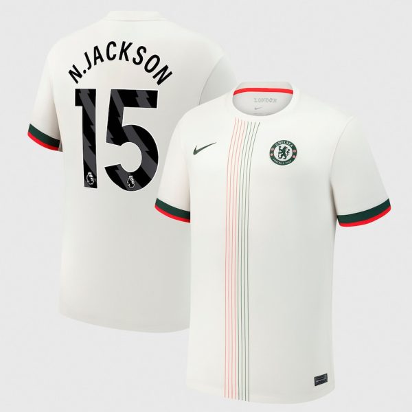 Chelsea Nike Away Stadium Shirt 2025-26 with N.Jackson 15 printing