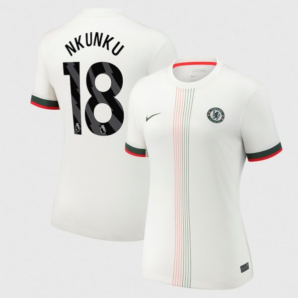 Chelsea Nike Away Stadium Shirt 2025-26 - Womens with Nkunku 18 printing