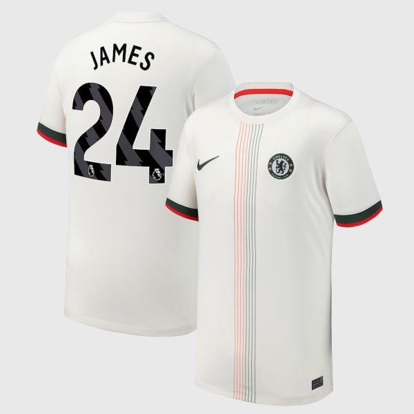 Chelsea Nike Away Stadium Shirt 2025-26 - Youth with James 24 printing
