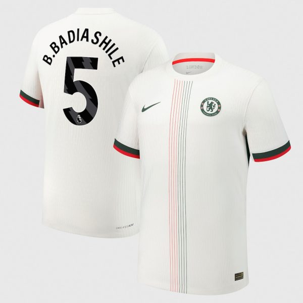 Chelsea Nike Dri Fit Adv Away Match Shirt 2025-26 with B. Badiashile 5 printing