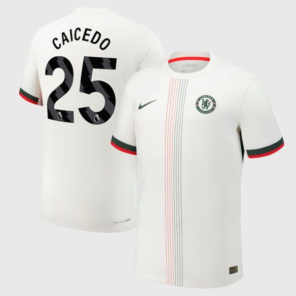 Chelsea Nike Dri Fit Adv Away Match Shirt 2025-26 with Caicedo 25 printing