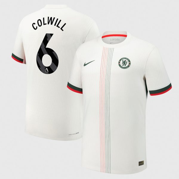 Chelsea Nike Dri Fit Adv Away Match Shirt 2025-26 with Colwill 6 printing