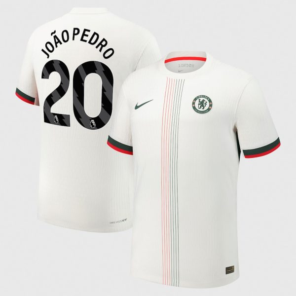 Chelsea Nike Dri Fit Adv Away Match Shirt 2025-26 with João Pedro 20 printing