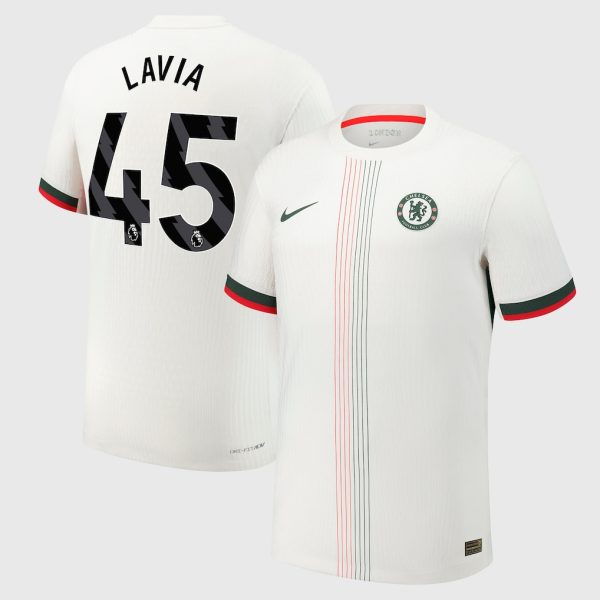 Chelsea Nike Dri Fit Adv Away Match Shirt 2025-26 with Lavia 45 printing