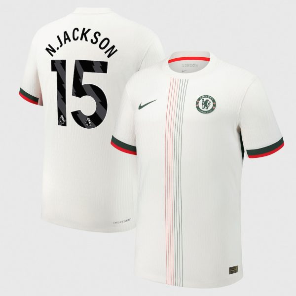 Chelsea Nike Dri Fit Adv Away Match Shirt 2025-26 with N.Jackson 15 printing