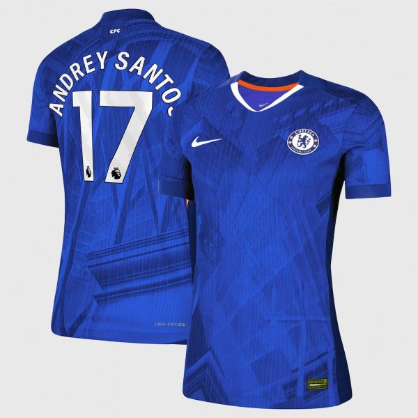 Chelsea Nike Dri-FIT ADV Home Match Shirt 2025-26 - Womens with Andrey Santos 17 printing