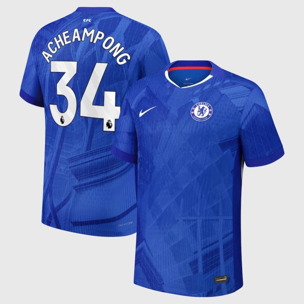 Chelsea Nike Dri-FIT ADV Home Match Shirt 2025-26 - Youth with Acheampong 34 printing