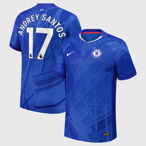 Chelsea Nike Dri-FIT ADV Home Match Shirt 2025-26 - Youth with Andrey Santos 17 printing