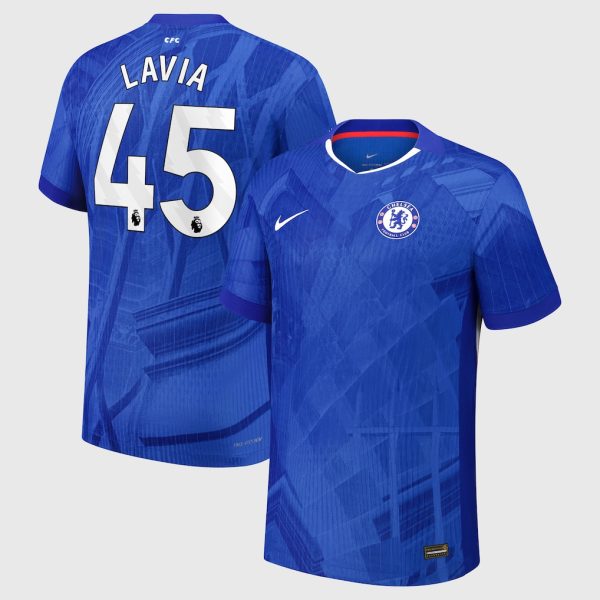 Chelsea Nike Dri-FIT ADV Home Match Shirt 2025-26 - Youth with Lavia 45 printing
