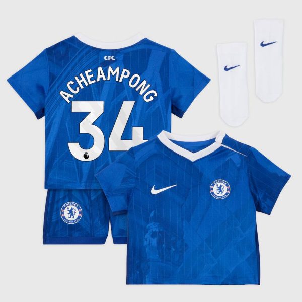 Chelsea Nike Home Stadium Kit 2025-26 - Infants with Acheampong 34 printing