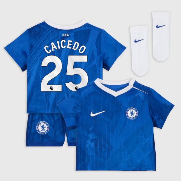 Chelsea Nike Home Stadium Kit 2025-26 - Infants with Caicedo 25 printing